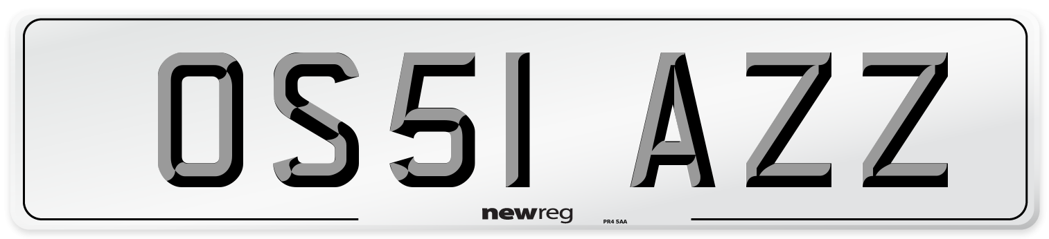 OS51 AZZ Number Plate from New Reg